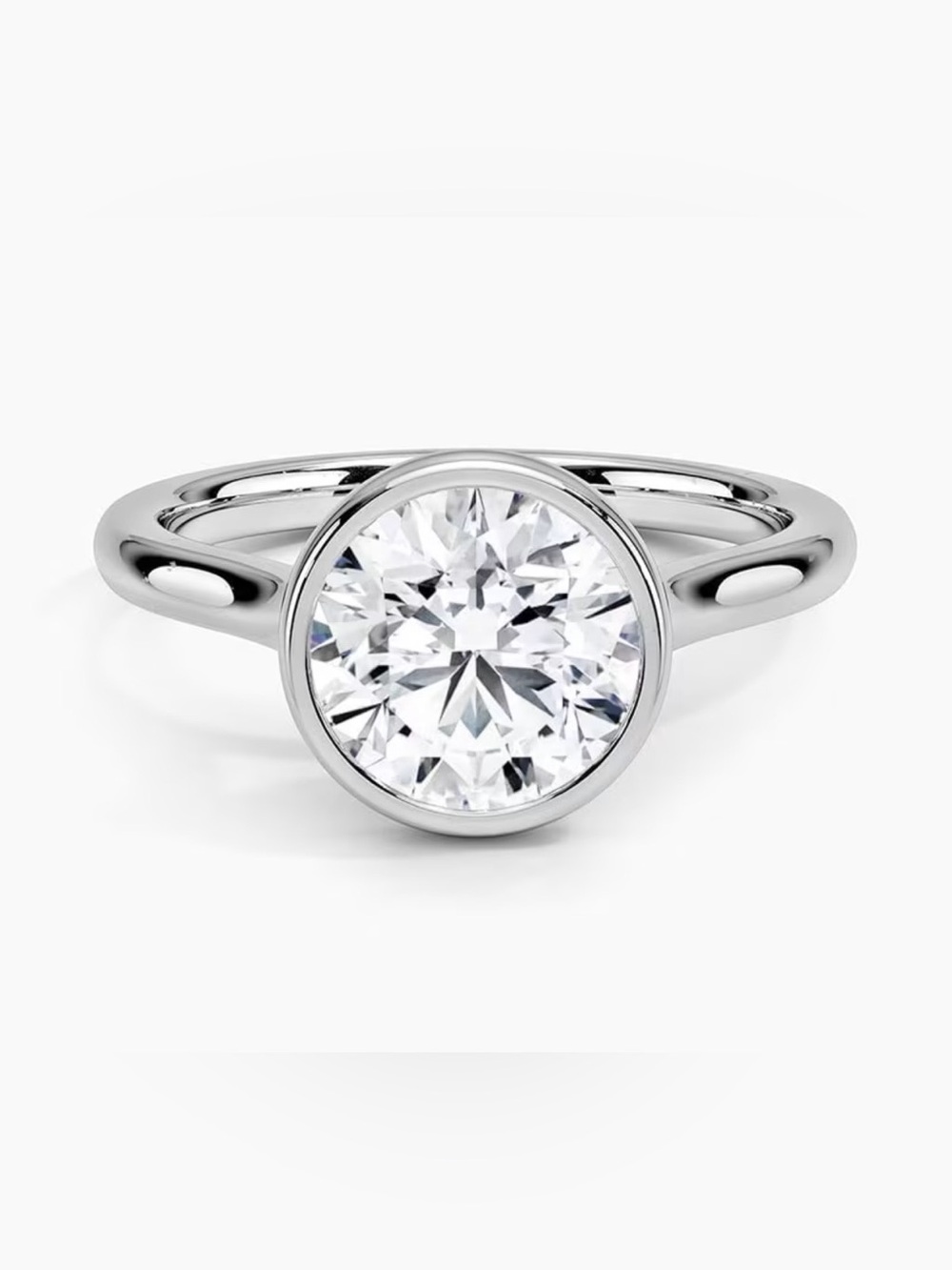 Classic Moissanite Bezel Solitaire Ring